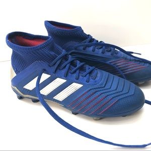 Adidas Predator Soccer Cleat Blue/Red and Silver